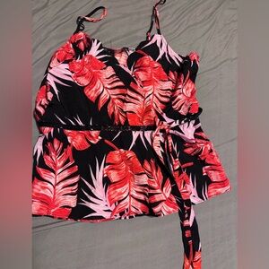 Tropical Leaf Print Women's Top